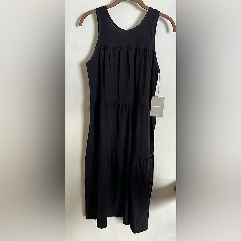EVERLANE The Weekend Tiered Dress | size XS | Black | NWT